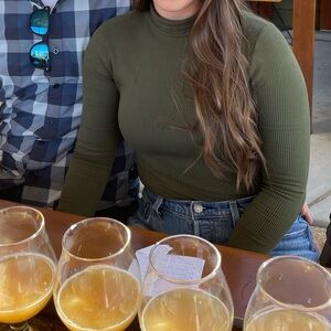 Lulu's Forest Green Ribbed Bodysuit